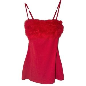Sugar Thrillz Dress Mini XS Flirty N’ Thriving Marabou Red Feathers